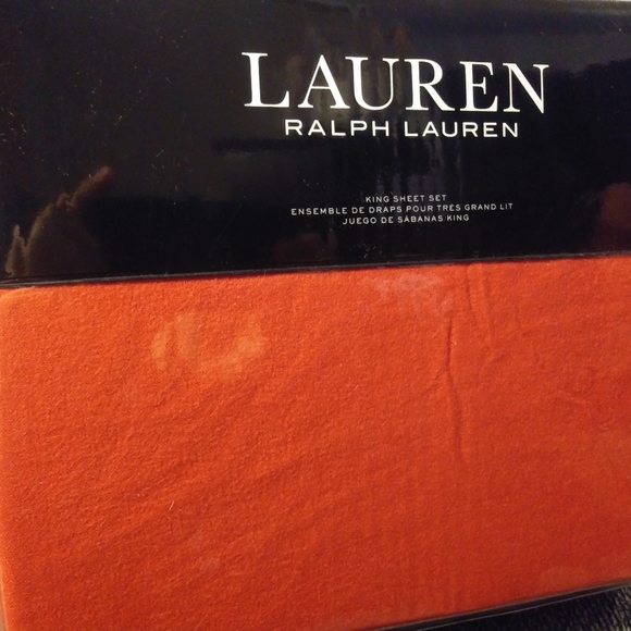 Brand New Ralph Lauren King size sheet set color Red flannel